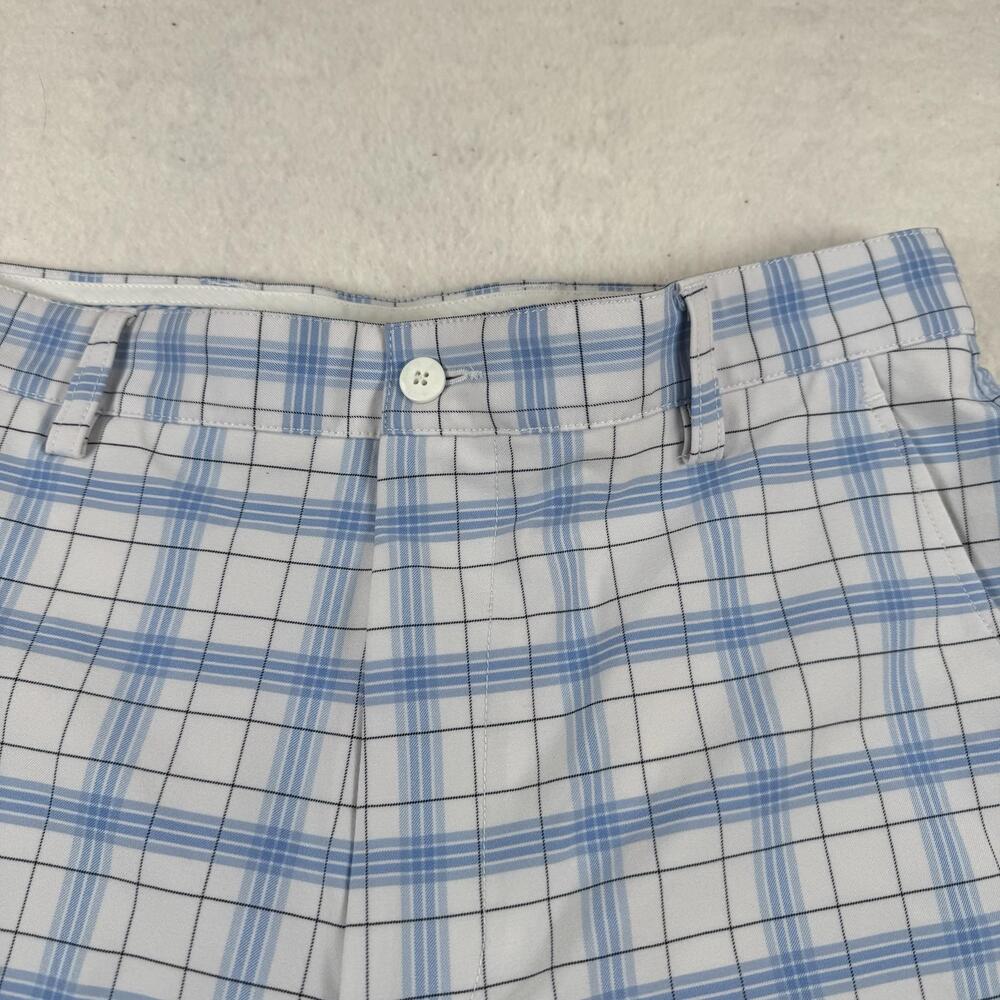 FootJoy Shorts Mens Size 32 Blue Plaid Chino Golf Stretch Microfiber Pockets - Picture 3 of 9